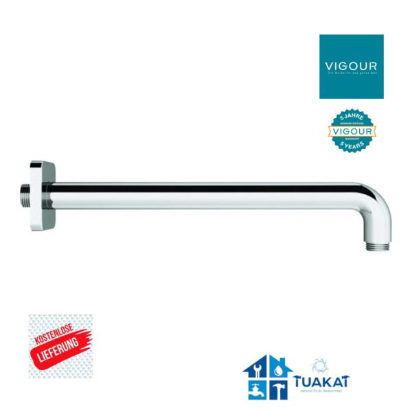 Brausearm individual 4.0 300mm mit Rosette eckig verchromt VIGOUR