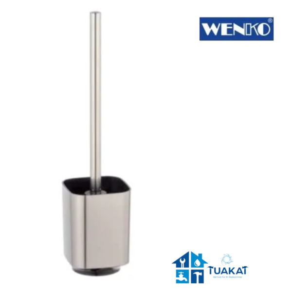 WC-Garnitur Auron Silber WC-Bürstenhalter aus hochwertigem Kunststoff