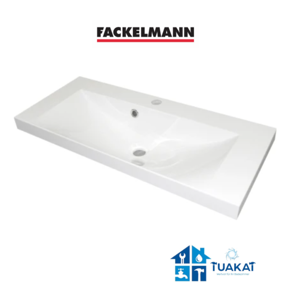 Fackelmann MALUA Waschbecken 80 cm aus Gussmarmor, Weiß