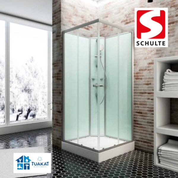 Schulte Korfu II zum Stecken, 890x890 mm, 2020 mm, Alu-Natur, Klar hell